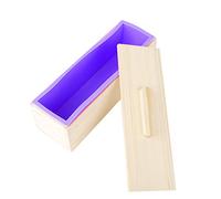 Fdit Molde de Silicona para de 1200 Ml, Molde para Hornear Apto para Alimentos con Carcasa de Madera Desmontable para Pasteles, Chocolates, Jabones y Gelatinas caseros.