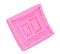 Fdit Molde de Silicona para Pasteles, Diseño de Marco de Fotos, Molde para Hornear Rosa para Pasteles y Chocolates, Horno Flexible, Apto para Refrigerador, Herramienta para Hornear (PINK)