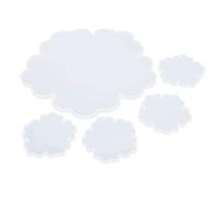 Fdit Molde de Silicona para Posavasos de Flores, Juego de 5 Moldes de Resina Reutilizables con Grandes de 34 Cm y Pequeños de 12 Cm para Arte Epoxi, Accesorios y Regalos para