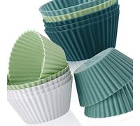 Fdit Molde para Hornear con Forma de Taza para Muffins de Color Morandi de Textura Suave, Fácil Extracción 15 G para Pasteles de Taza para Muffins de Silicona Precisa con Gelatina Escena Aplicable