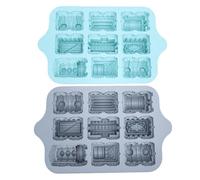 Fdit Molde para Hornear de Silicona con Forma de Tren, Molde para Pasteles Antiadherente de 9 Cavidades, con Forma de Tren de Fácil Liberación para Postres Temáticos de Fiesta