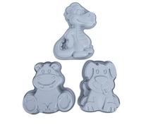 Fdit Molde para Hornear de Silicona de Dibujos Animados, Molde para Pasteles Antiadherente con Forma de Perro Hipopótamo de Dinosaurio para Decoración de Pasteles de Postre para (GRAY)