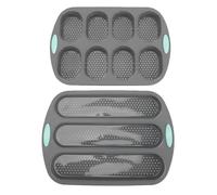 Fdit Molde para Pan de Silicona, 2 uds., Molde para Pan Francés Perforado Antiadherente, para Francés con Orificios de Ventilación para Hornear Casero