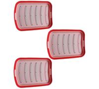 Fdit Molde para Salchichas, Paquete de 3, Bandeja para Perritos Calientes, Silicona de Grado Alimenticio, 6 Cavidades, Comida para Bebés, Antiadherente, Fácil Liberación, Almacenamiento (3PCS)