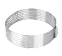 Fdit Molde para Tartas Ajustable, Herramienta para Hornear con Anillo Circular de Acero Inoxidable de 24,5-30,5 Cm, Recubrimiento Antiadherente, con Bordes Redondeados Lisos, para