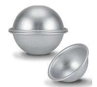 Fdit Molde semiesférico de aluminio para repostería, gelatina, pudín, caramelo, diámetro 9 cm