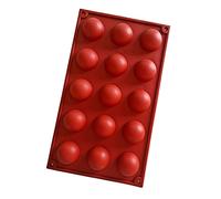 Fdit Molde Semiesférico, Molde para Hornear Semicírculo de Silicona con 15 Agujeros con Resistencia a Altas Temperaturas, para Pastel, Mousse de Chocolate, Pan, de Manos