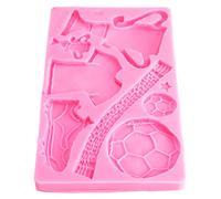 Fdit Moldes de Silicona para Fondant con Trofeo de Fútbol, molde Flexible Antiadherente para Hornear Pasteles de Chocolate, Fácil de Desmoldar y Limpiar, para Hacer de Arcilla