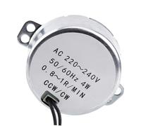 Fdit Motor Síncrono de CA de Bajas RPM, Motor Reductor de Engranajes de 4 W, 220 a 240 V, para Sistemas de Ventilación, Rotadores de Pantalla y Mecanismos Automatizados (0,8-1 RPM)