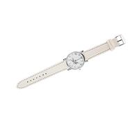 Fdit Mujeres Moda de Cuero PU Bandquarz Reloj de Cuarzo en Punto Analogía de Pulsera para Ropa de Ocio (White)