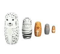 Fdit Muñecas Rusas de Anidación, 5 Piezas Hechas a Mano de Madera con Bonitos Patrones de Bosque, para Decoración del Hogar, Regalo de Cumpleaños de Navidad