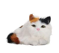 Fdit Muñeco de Gato con Ojos Abiertos, Juguete de Simulación de Gato de Peluche para Niños, Decoración de Mesa, Decoración del Hogar