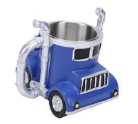 Fdit Novedad Taza de Coche Vintage de Acero Inoxidable, Taza de café de Vehículo Retro de 16 Oz con Detalles de Resina, única en Forma de Coche para Hombres y Mujeres, Entusi (BLUE)