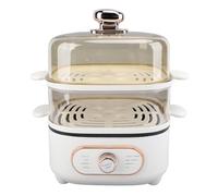 Fdit Olla de Eléctrica de 2 Niveles, Olla Multiusos Apilable de 1200 W y 10,5 L con Bandejas para Cocer Al Extraíbles, para Sopa, Fideos, Mariscos y Verduras (Enchufe europeo 220V)