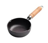 Fdit Olla de Hierro Fundido, Sartén de Diseño Profundo sin Revestimiento para Saltear y Fideos con Salpicaduras de Aceite, Olla de Cocción con Calor Uniforme para Uso Versátil en la (L)