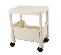 Fdit Organizador de Estantes, Estante de Almacenamiento Multifuncional Que Ahorra Espacio para Cocina, Sala de Estar, Baño en Material PP Resistente (2 Capas con Rueda)