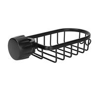 Fdit Organizador de Grifo para Fregadero de Cocina, Soporte de Esponja de Aluminio y Plástico para Grifos Redondos de 0,59 1,1 Pulgadas, con Diseño de Rejilla para Drenaje, Estante de (Black)