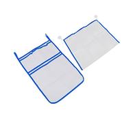 Fdit Organizador de Juguetes de Baño de Malla de Poliéster Suave, Bolsa Colgante de Drenaje Eficiente para Baño con Ganchos de Ventosa, Juego de 2 Piezas para Piscina Interior Doméstica (BLUE)
