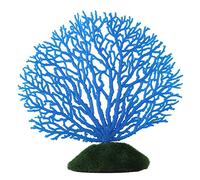 Fdit Ornamento Artificial de Coral Franja Coral Planta Ornamento de Silicona brilante Decoración Artificial para Acuario Tanque Paisaje(Azul)