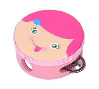 Fdit Pandereta de Percusión Colorida Universal de 4 Pulgadas con Campanas de Metal, Instrumento de Enseñanza Musical para Niños (niña de 4 pulgadas)