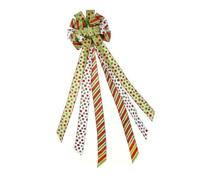 Fdit para Decoración de árbol de Navidad, Grande de Puntos Rojos y Verdes, Decoración Elegante Hecha a Mano para Casa de Vacaciones, 45,0x12,0 Pulgadas
