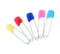 Fdit Pasadores para Pañales, Pasadores de Seguridad de Acero Inoxidable de 2,17 Pulgadas con Mecanismo de Bloqueo de Cabeza de Plástico para Pañales de Tela, Manualidades, Lavandería, (Grande)