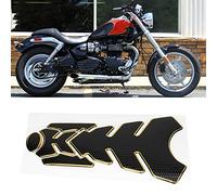Fdit Pegatina del Tanque de Protector Protector Soft Oil Stigher para Fit For Fit For para Black+PVC Plateado (Borde de oro negro)