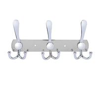 Fdit Perchero de Pared de Acero Inoxidable, Diseño Moderno Multifunción Resistente con 3 4 5 Ganchos para Cocina, Baño y Dormitorio (triple gancho)