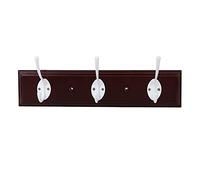 Fdit Perchero para Sombreros y Perchas de Montaje en Pared, Organizador de Ropa con 3 Ganchos para Entrada, Pasillo, Cocina con Aleación de Zinc y Bambú de (Color retro 3 ganchos.)