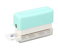 Fdit Perforadora de 6 Orificios ABS, Perforadora Portátil para Papel A5 B5 A4 de Cuaderno de Hojas Sueltas Verde de 9,2 X 5 Cm con Caja de Chips para Diario de