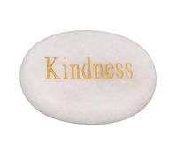 Fdit Piedra Inspiradora de Mármol con Palabras Grabadas, Decoración de Mármol Natural Pulido para el Escritorio del Hogar, Pecera y Regalos, Piedra Decorativa del Tamaño de una Palma (amabilidad)