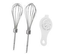 Fdit Piezas de repuesto duraderas para batidora de mano, accesorios de acero inoxidable, para hornear, para entusiastas de la cocina, juego de 2 batidores, separador de huevos