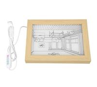 Fdit Pintura con Luz Solar, Marco de Arte Iluminado LED de Estilo Anime con 3 Modos de Luz, Brillo Ajustable para Decoración de Pared del Hogar, Regalo (S 62x50cm/24,41x19,69 pulgadas)