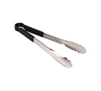 Fdit Pinzas de Cocina, Pinzas para Alimentos a Prueba de Calor, Versátiles, Aptas para Lavavajillas, Borde Festoneado para un Agarre Seguro en Carnes, Verduras, Acero Inoxidable para (corto)