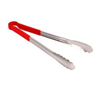 Fdit Pinzas para Barbacoa a Prueba de Calor, Pinzas de Resorte de Acero Inoxidable con Extremo en Forma de Abanico 180 °C para Asar a la Parrilla, Cocinar, Servir, Herramienta de Cocina (Talla grande)