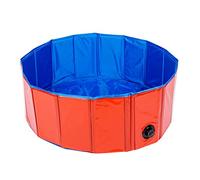 Fdit Piscina Plegable para Perros, Piscina Portátil Gruesa para Niños, Fácil Drenaje, Color Rojo, 2,4 Libras