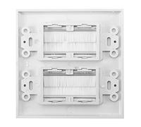 Fdit Placa de Pared con Cepillo, Cubierta de Paso de Cable Blanco ABS con Diseño de Cerdas para Barrera contra Plagas de Polvo, Se Adapta a Soportes de Placas de Yeso Estándar (boca doble)