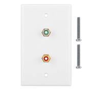 Fdit Placa de pared de doble conector con conector central placa de pared, enchufe de pared para subwoofer, receptor estéreo y otros dispositivos, embalaje múltiple