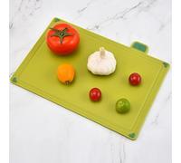 Fdit Placas de Clasificación de Cocina Juego de Tablas de Cortar Antideslizantes Prácticas Diseño Ranurado para Cocinar y Preparar Comidas Fácilmente PP Cuatro Colores 4 Piezas (Con Almohadilla