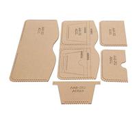 Fdit Plantilla de Billetera de Cuero Plantilla de Artesanía de Cuero Acrílico Molde de Patrón de para Billetera Corta con Papel Kraft Protector