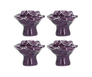 Fdit Pomo de Gabinete en Forma, de Cerámica Moderno con Diseño Europeo para Armario, Cajón, Puerta de Cocina (PURPLE)