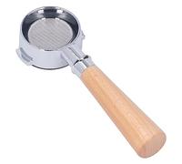 Fdit Portafiltro de café sin Fondo de 58 Mm de Portafiltro de Aleación de Aluminio Portátil con Pantalla de Filtro de una Sola Capa para Máquinas de café Comerciales (Madera de Haya Tipo A2)