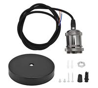 Fdit Portalámparas E26 E27, Toma de Luz de Araña de Estilo Retro de Aluminio Negro con Cable de 150cm 4A 250V para el Hogar, Bar, Hotel, Cocina