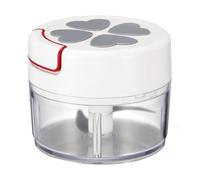 Fdit Procesador de Alimentos Manual, Picador de Alimentos Manual con Cuchillas de Acero Inoxidable 304 para Picar Ajo Cebolla Jengibre Chile (GREY)