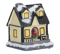 Fdit Pueblo de Navidad, Cabaña LED, Casa de Nieve, Luz Blanca Cálida, Resina Pintada a Mano con Batería Integrada para Regalos de Decoración del Hogar