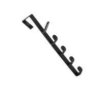 Fdit Puerta Ganchos de Servicio Pesado, Gancho para Perchas de Puerta Perforada para Toallas Sombreros de Abrigos, Estante de Pelaje de Puertas para Ahorrar Espacio para (BLACK)