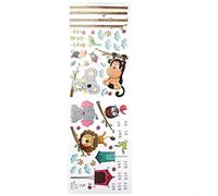 Fdit PVC Auto Adhesivo Lindo Elephant Lion Kids Altura Gráfico Patinas de Pared, Decal de Altura de Patrón de Dibujos Animados de Altura de Altura para la Sala de Estar Balcón de