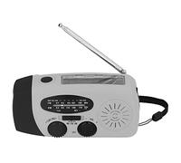 Fdit Radio Solar de Manivela, Radio de Emergencia con Linterna, Carga USB, Luz LED y Altavoz para Acampar Al Aire Libre, Emergencia (Modelo Americano)