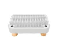 Fdit Rampa Escalonada para Caja de para Gatos, Fácil Limpieza, Estera Receptora de para Mascotas Gris Claro Desmontable con Patas Antideslizantes para Gatitos Gatos Mayores