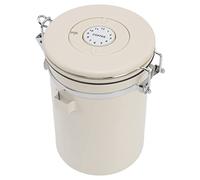 Fdit Recipiente de café Hermético, Recipiente de Almacenamiento de café de Acero Inoxidable 304 con Válvula y Cuchara, para Granos de Molido, Hojas de té, Nueces, Harina, Avena (Grande 1.8L)